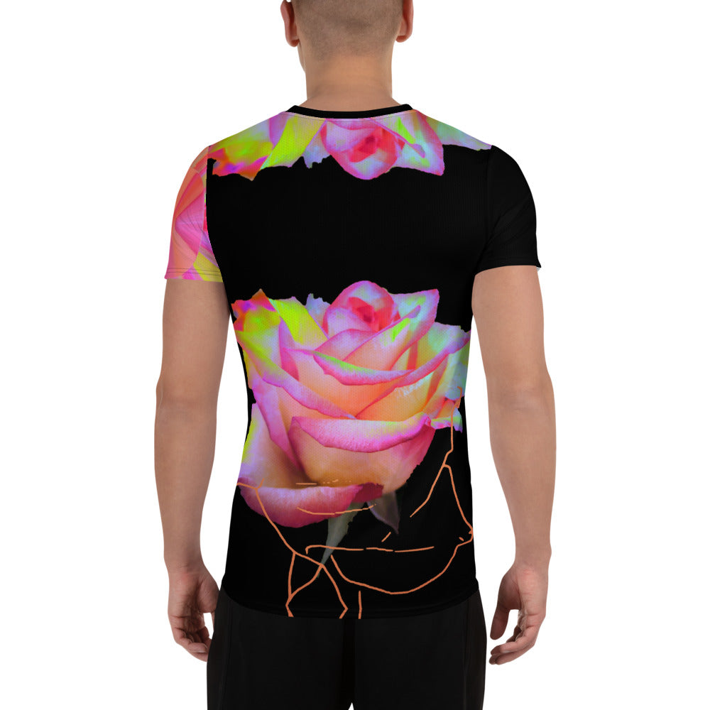 Cybernetic Rose Dream All-Over Print Men's Athletic T-shirt