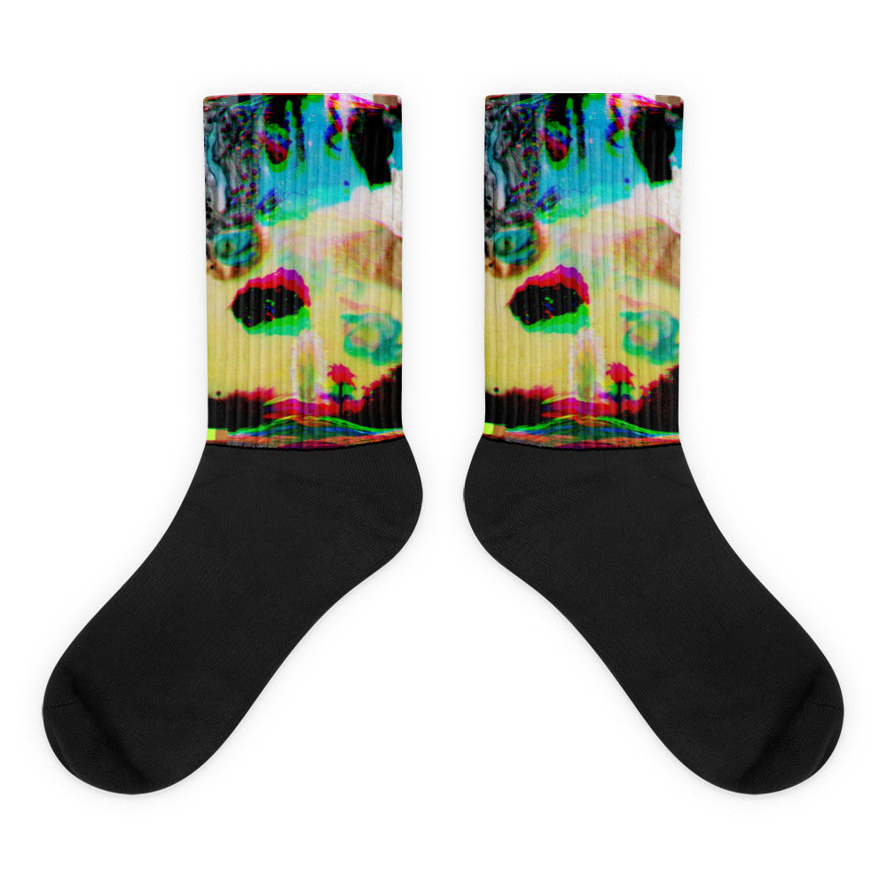 Walking in Light Analogue Dream | Glitch Art | Mixed Media | Vaporwave | RGB Socks